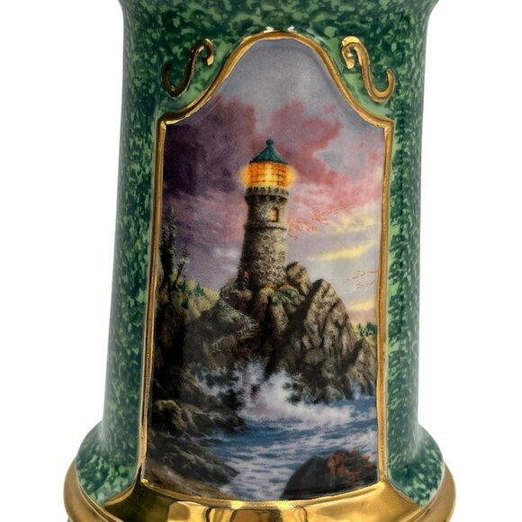 Thomas Kinkade Rock of Salvation Light Up Porcelain Lighthouse 2004 - Picture 10 of 16